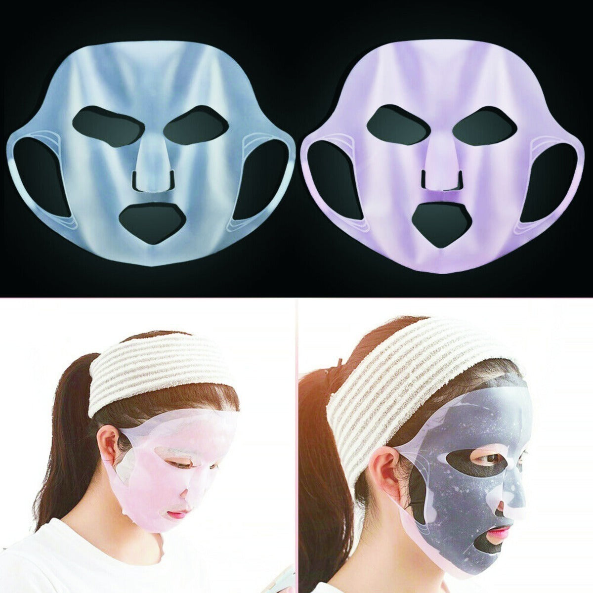 Kit Máscaras de silicone Rios Care Anti Idade Reutilizável Todos Tipos De Pele|Cores Variadas